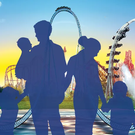 Silhouette Of Family Outside The Resort